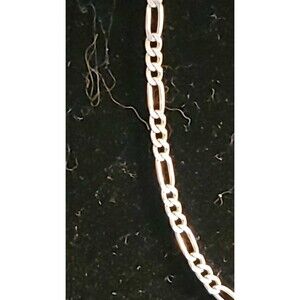 Solid 925 STERLING Silver Figaro Chain 20" Made in Italy Men Women 3+1 Links